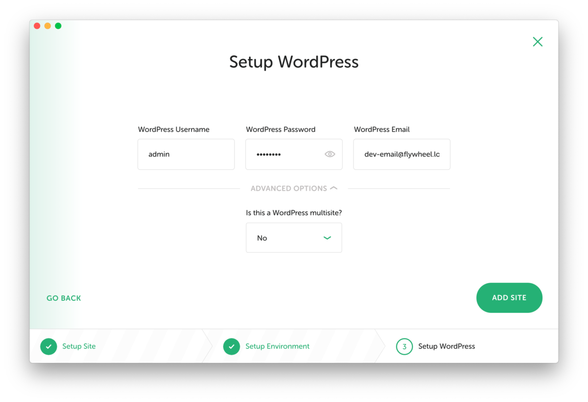 wordpress local by flywheel